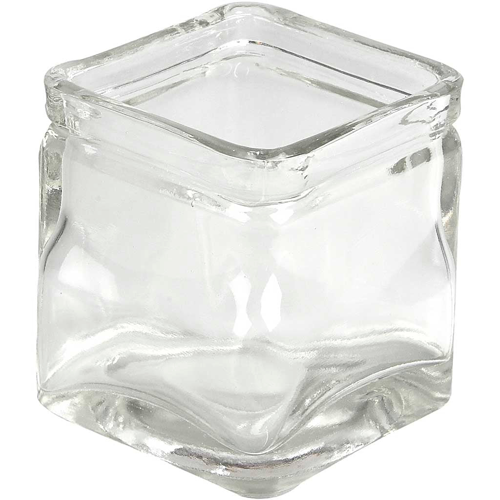 Square Candle Holder, H: 80mm, size 75x75mm 