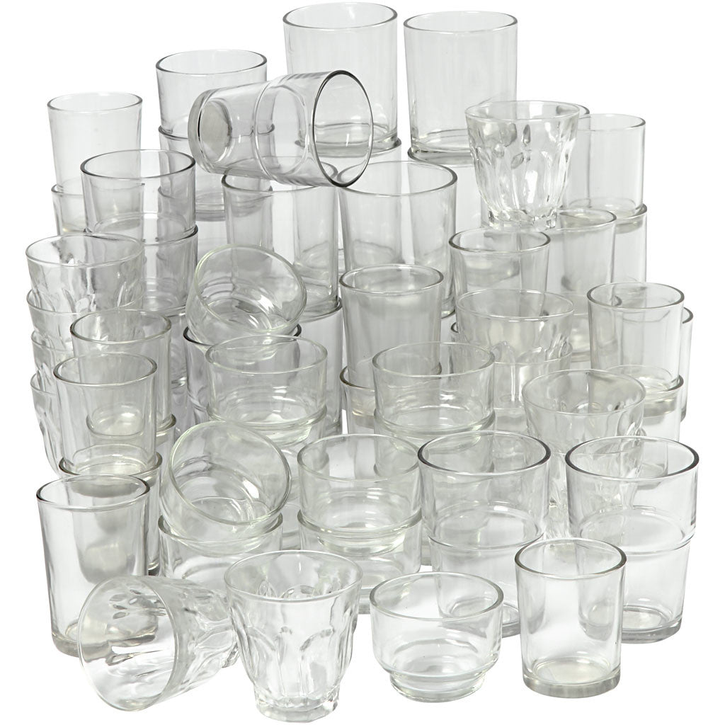 Teelichthalter, H: 5,3-9,2 cm, D: 4,5-7,3 cm, Inhalt kann variieren , 72 Stk./ 1 Box
