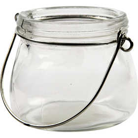 Kerzenglas, H: 6,5 cm, D: 7,5 cm, 12 Stk./ 1 Box