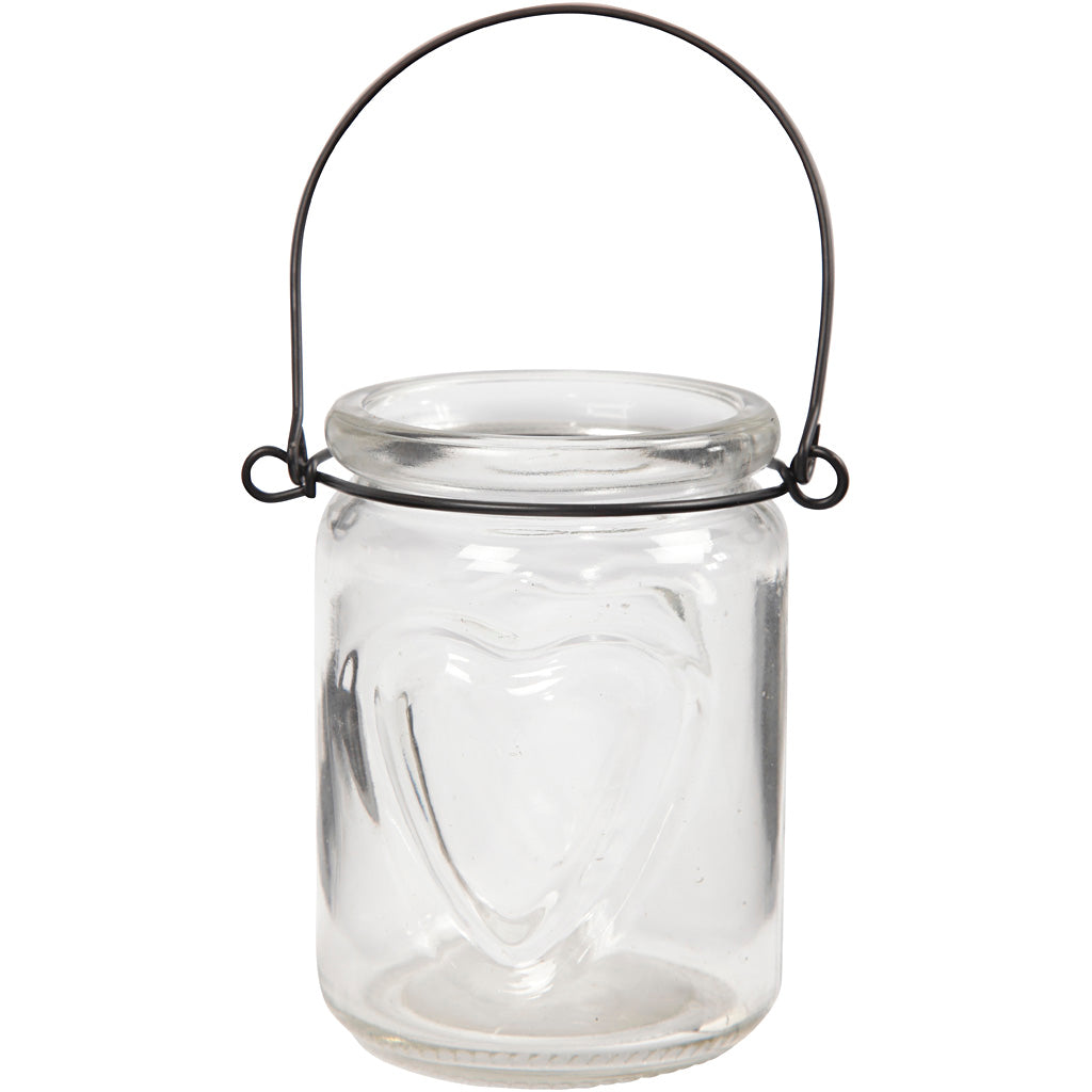 Kerzenglas, H: 9,5 cm, D: 6,5 cm, 12 Stk./ 1 Box