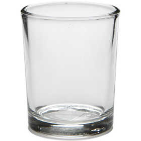 Teelichtglas, H: 6,5 cm, D: 4,5 cm, 4 Stk