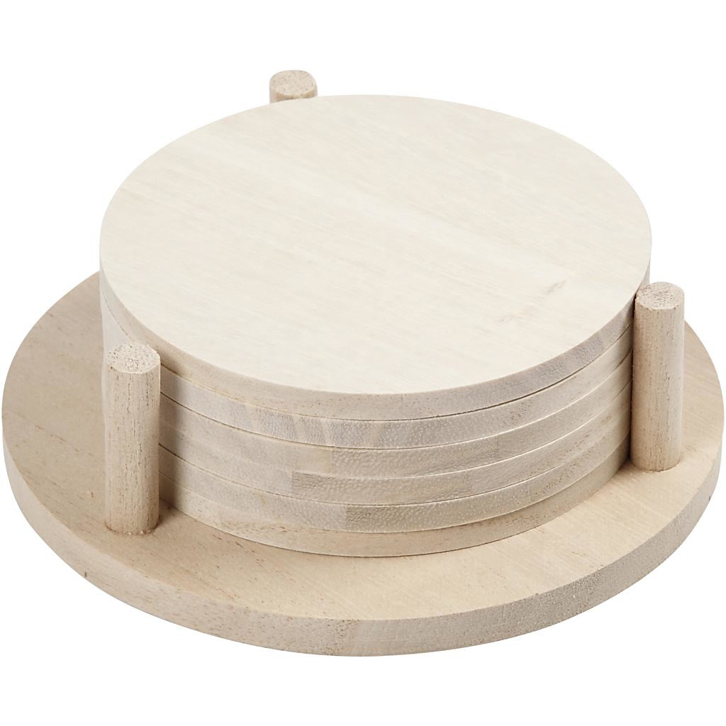 Scheiben, D: 9,5 cm, Dicke 5 mm, Blauglockenbaum - 6 Stk