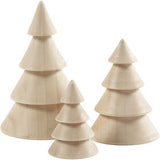 Weihnachtsbäume, H: 5+7,5+10 cm, T: 3,5+5,4+6,7 cm, Blauglockenbaum - 3 Stk