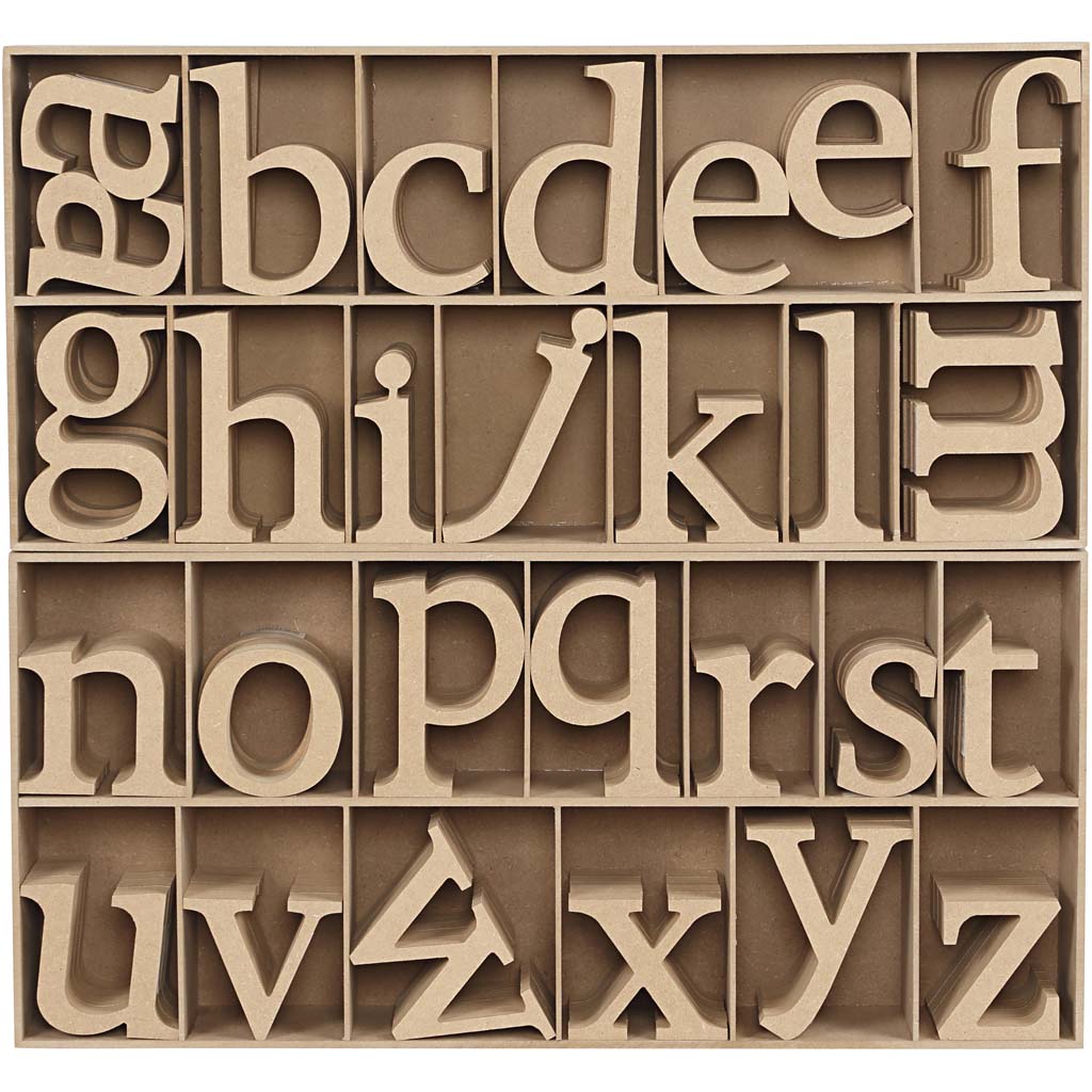 Wooden Letters, including free wooden display, H: 8 cm, thickness 2 cm, MDF 