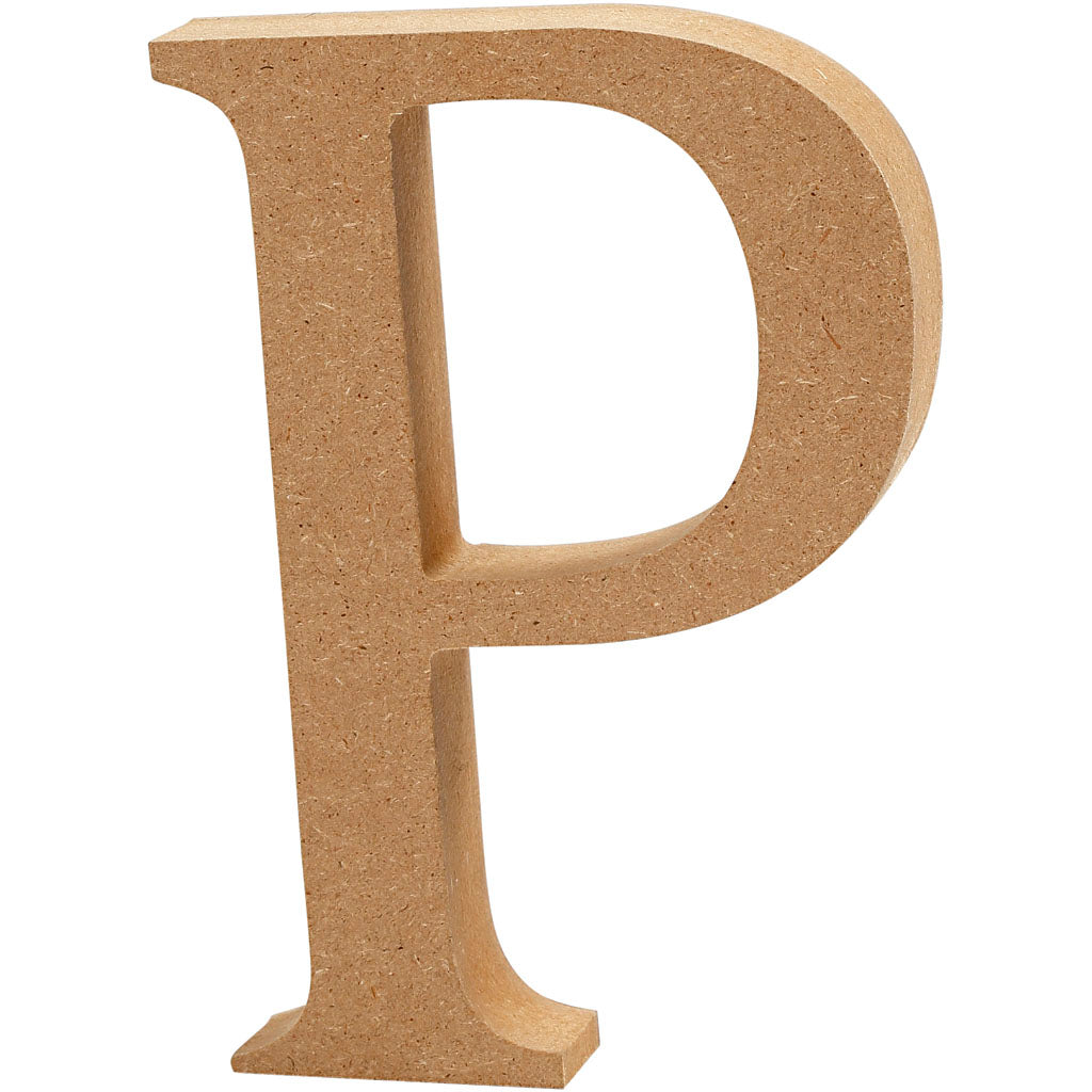 Letter P, H: 13 cm, thickness 2 cm, MDF 