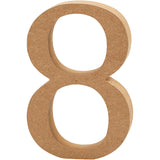 Number 8, H: 13 cm, thickness 2 cm, MDF 