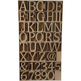 Holzbuchstaben, -zahlen und -symbole, einschließlich kostenloser Holzschaukasten, 130x20mm MDF - 160 Stk