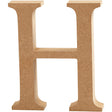 Letter H, H: 8 cm, thickness 1.5 cm, MDF 