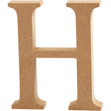 Letter H, H: 8 cm, thickness 1.5 cm, MDF 