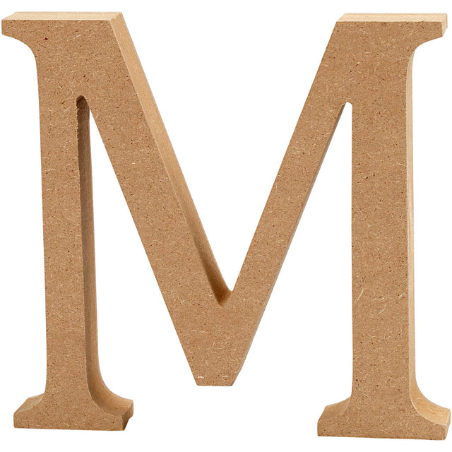 Letter M, H: 8 cm, thickness 1.5 cm, MDF 