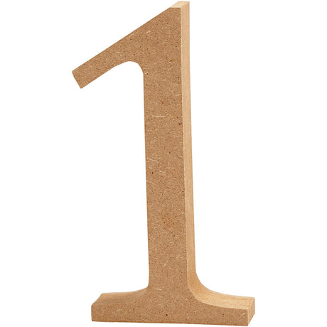 Number 1, H: 8 cm, thickness 1.5 cm, MDF 