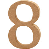 Number 8, H: 8 cm, thickness 1.5 cm, MDF 