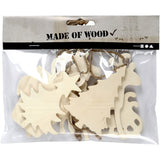 Weihnachtsornamente aus Sperrholz 7-9cm - Dicke 4mm - 6 Stk