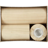 Kerzenständer für Teelichter aus Holz 14.5+9+6.5cm - 3 Stk