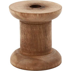 Spule aus Pappelholz - H: 5cm - T: 3+4.8cm - Lochgröße 1cm - 10 Stk