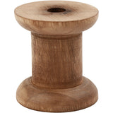 Spule aus Pappelholz - H: 5cm - T: 3+4.8cm - Lochgröße 1cm - 10 Stk