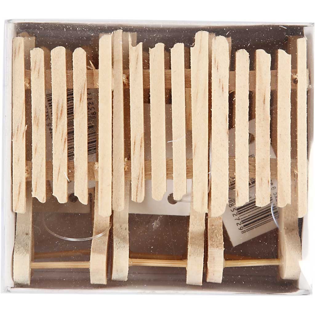 Schlitten aus Kiefernholz 6.5x2.5cm - 6 Stk