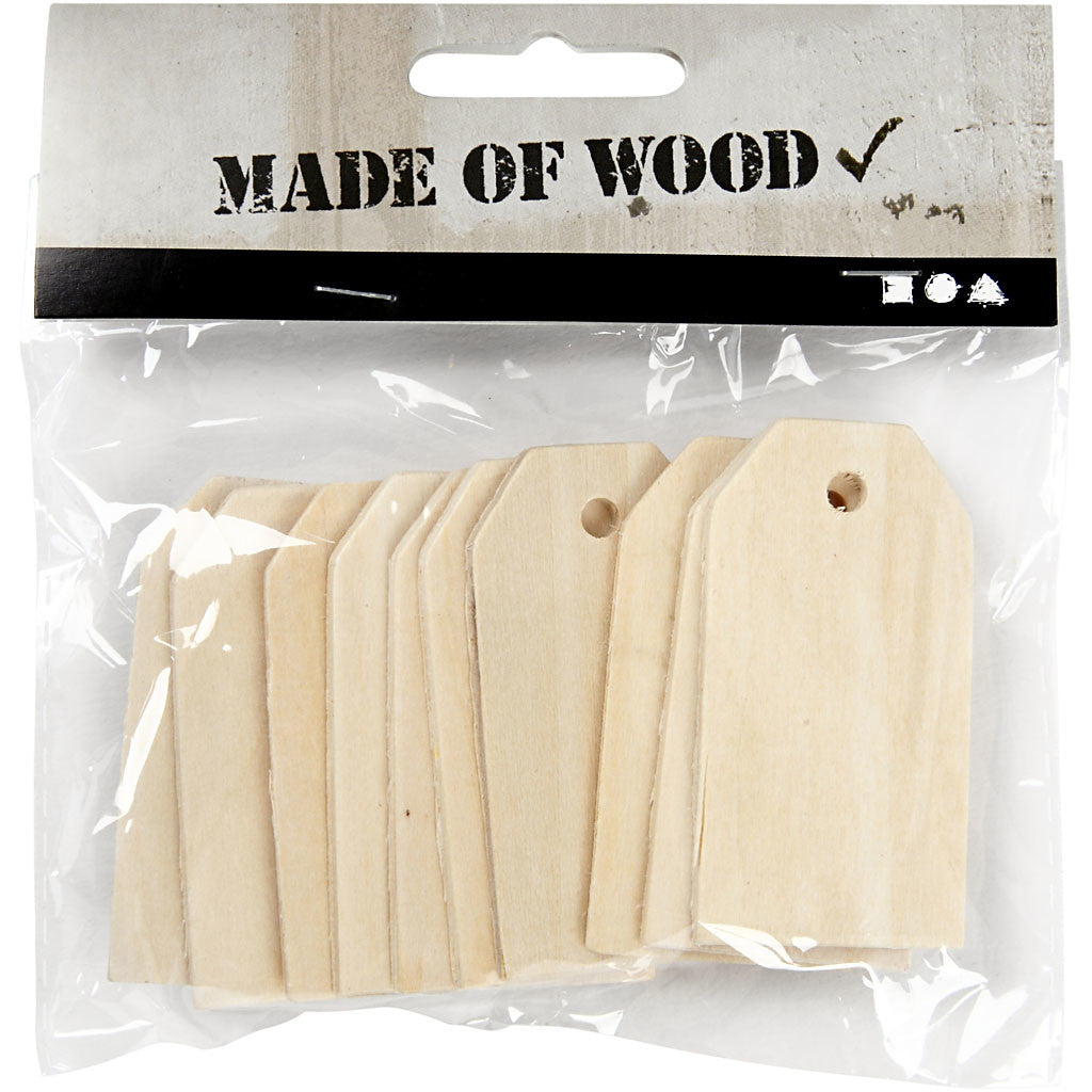 Anhängeetiketten Manilla Holz 3x6cm (10 Stk)