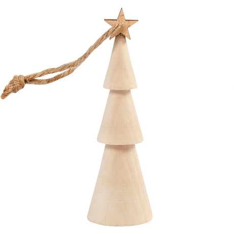 Christmas Tree, H: 9 cm, birch 