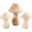 Wooden Mushrooms, size 4.5+6.5 cm, D: 3.3+4.5 cm, poplar wood 