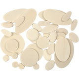 Mosaiksteine aus Holz Rund und Oval 1-5cm - 600 Stk