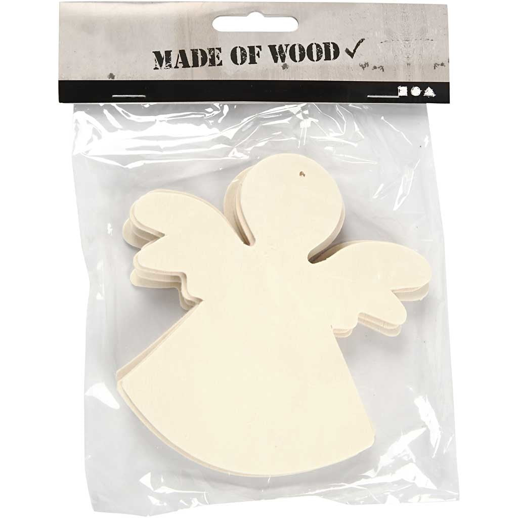Engel aus Kieferholz - 12x11cm - 6 Stk