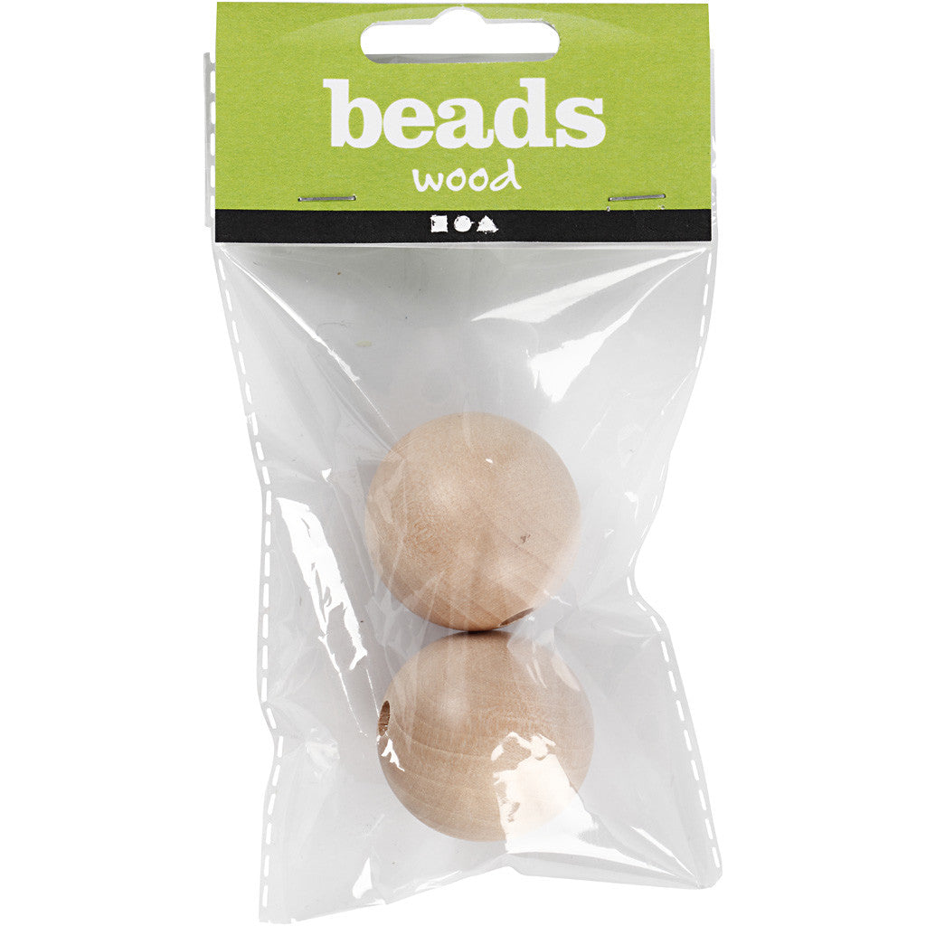 Holzperlen 35x6mm - Zedrachbaum-Holz - 2 Stk