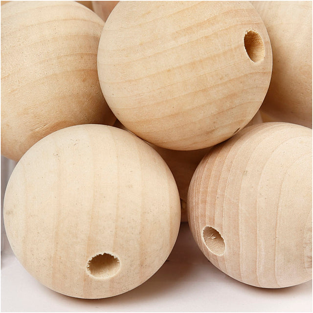 Wooden Bead, D: 40 mm, hole size 7 mm, china berry 