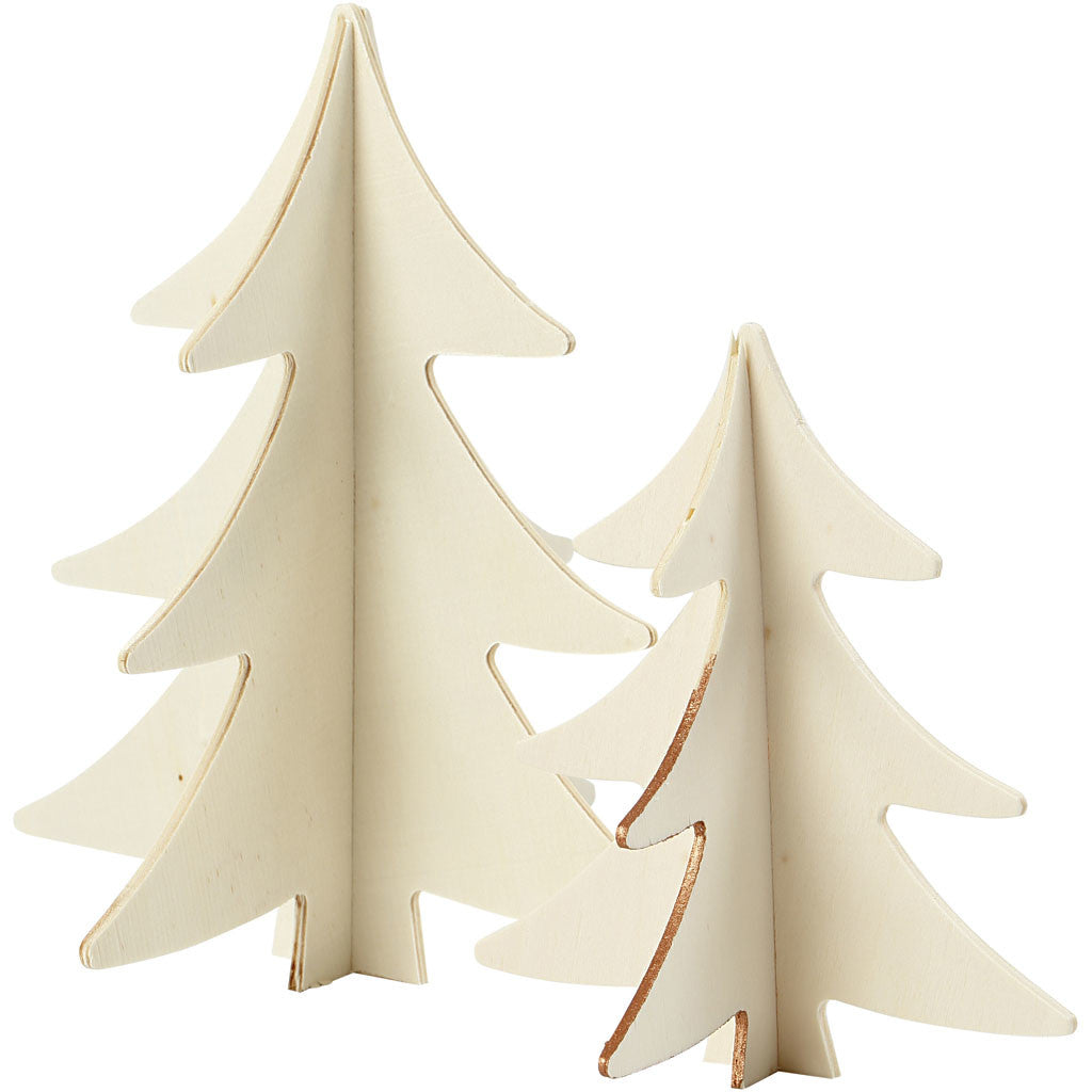 Weihnachtsbäume aus Sperrholz 13cm + 18cm - 2 Stk