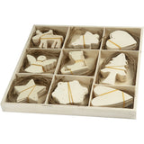 Holz-Ornamente Weihnachten - aus Sperrholz - Größe 7-8cm, Dicke 3mm - 72 Stk