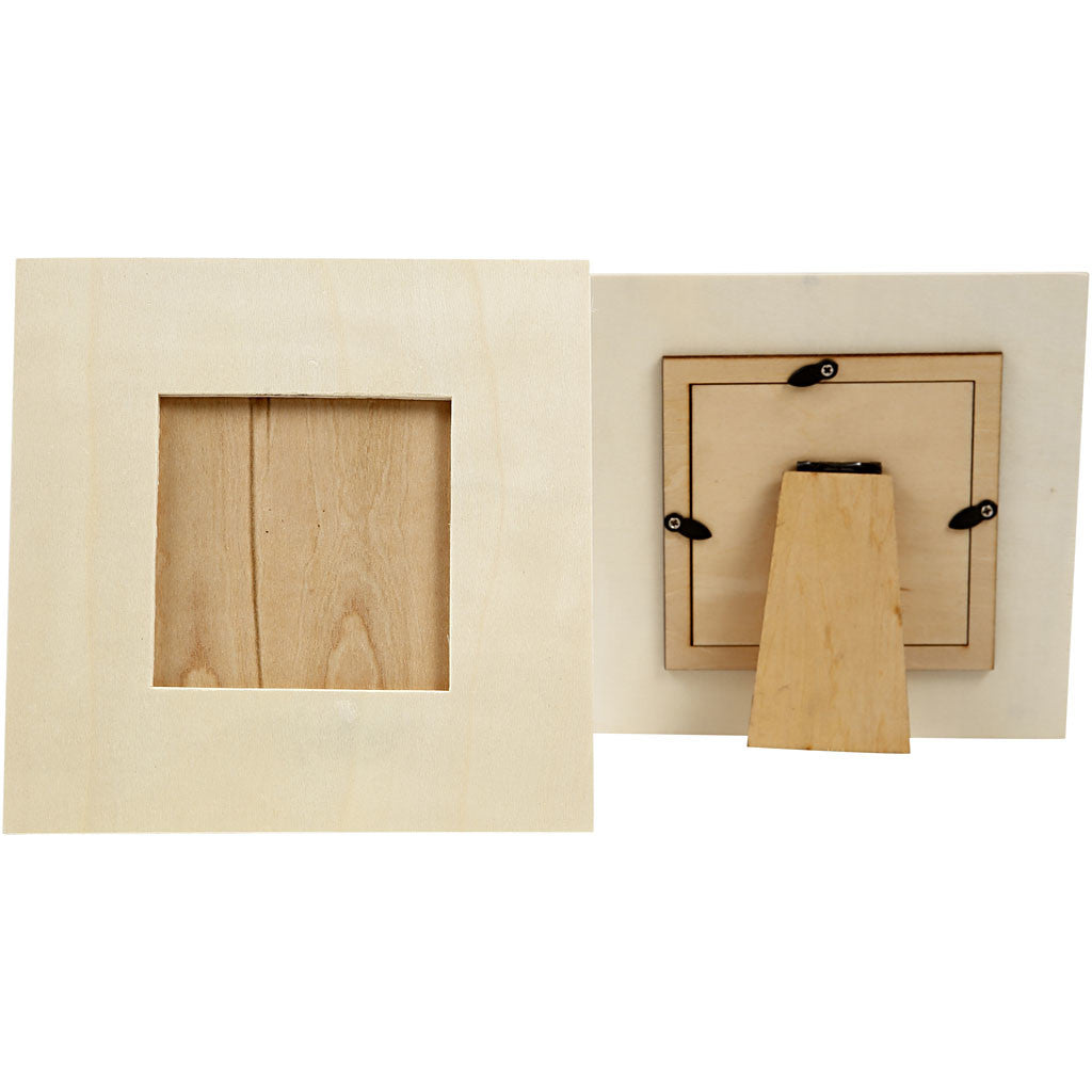 Rahmen aus Sperrholz 15.8x15.8cm - Fensterabmessungen 8x8cm - 1 Stk