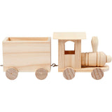 Spielzeug-Zug mit Anhänger, H: 9,5 cm, L: 21,5 cm, B: 6,5 cm, 1 Stk