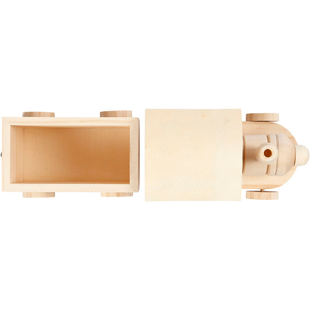 Spielzeug-Zug mit Anhänger, H: 9,5 cm, L: 21,5 cm, B: 6,5 cm, 1 Stk