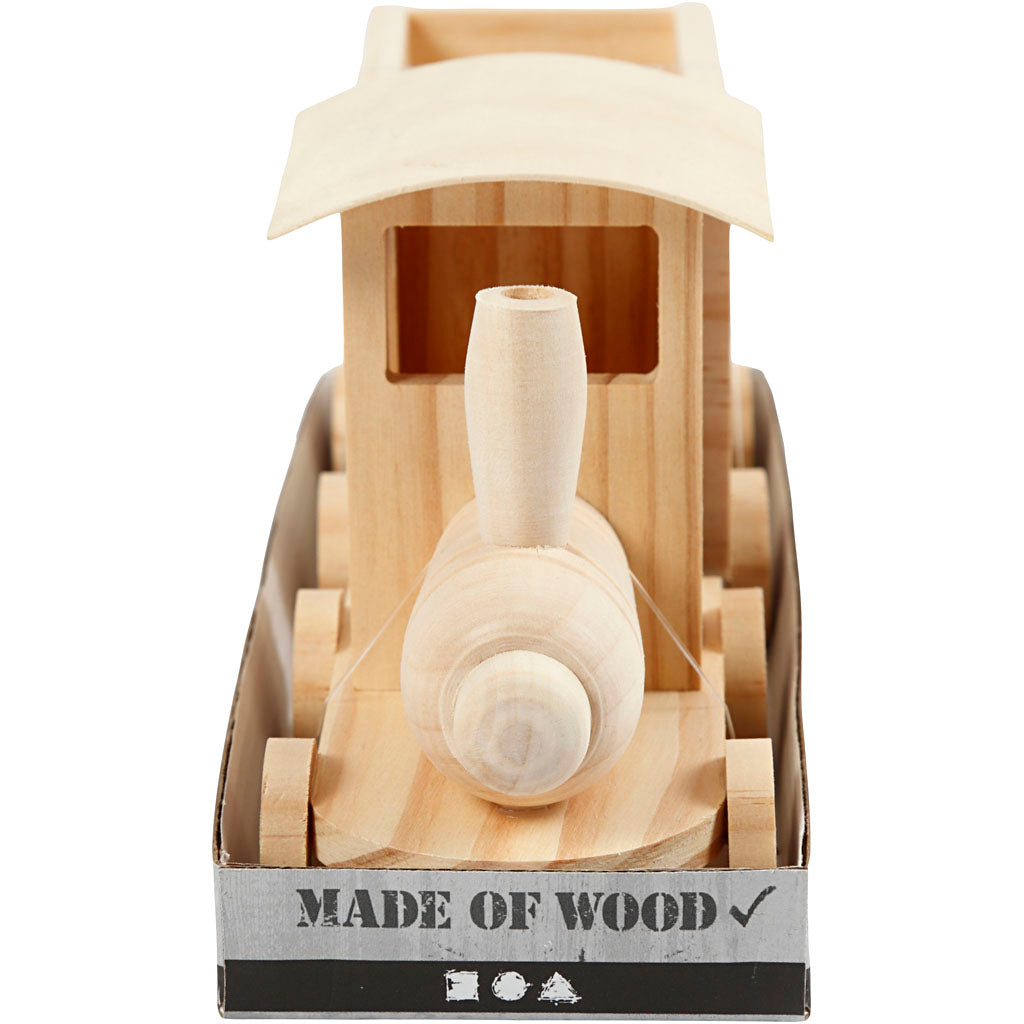 Spielzeug-Zug mit Anhänger, H: 9,5 cm, L: 21,5 cm, B: 6,5 cm, 1 Stk