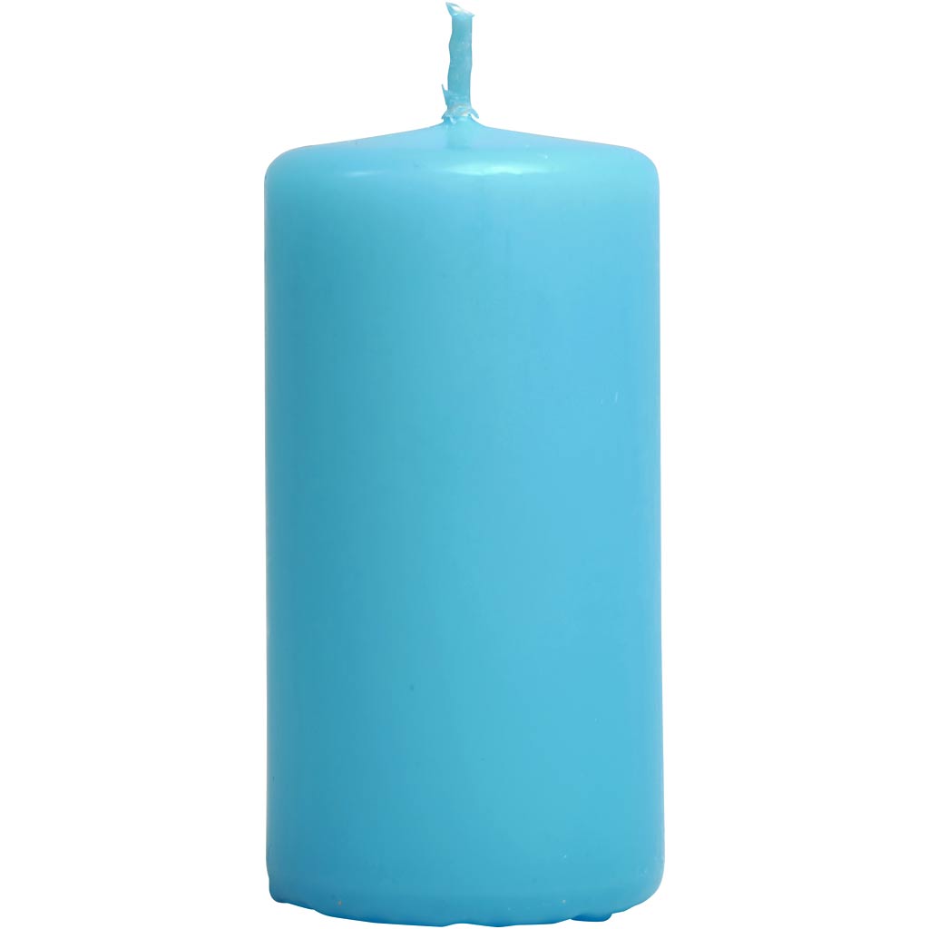 Candles, Light blue, H: 100 mm, D: 50 mm 