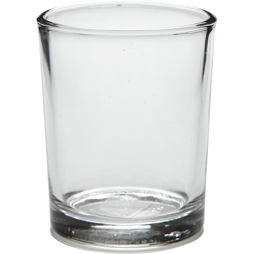 TeaLight holder in glass, H: 6,5 cm, D: 4,5 cm, 120 ml 