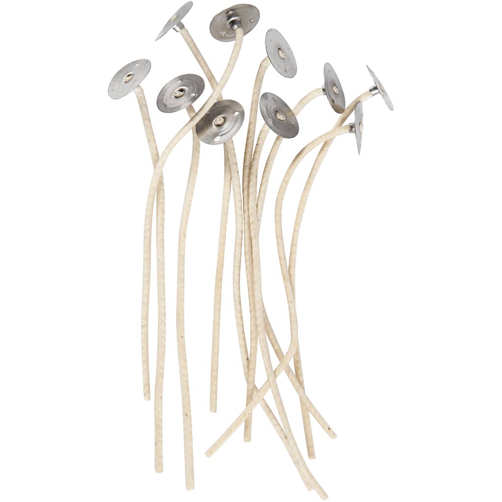 Gewachste Dochte, L: 110 mm, Stärke: 2 mm - 10 Stk./ 1 Pck.