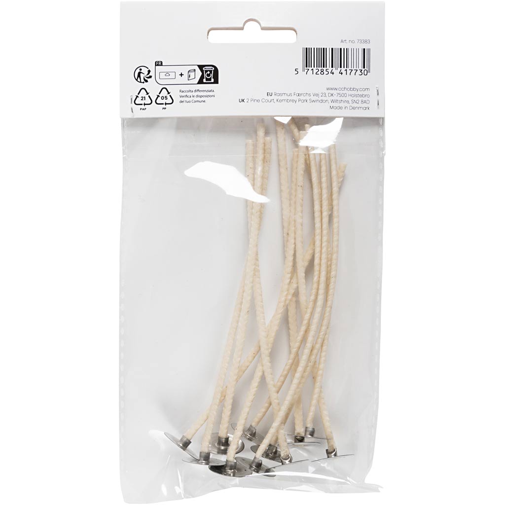 Gewachste Dochte, L: 110 mm, Stärke: 2 mm - 10 Stk./ 1 Pck.