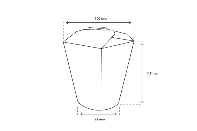 Wok to Go Becher 100x115mm 32oz 1000ml kraft - 500 Stück