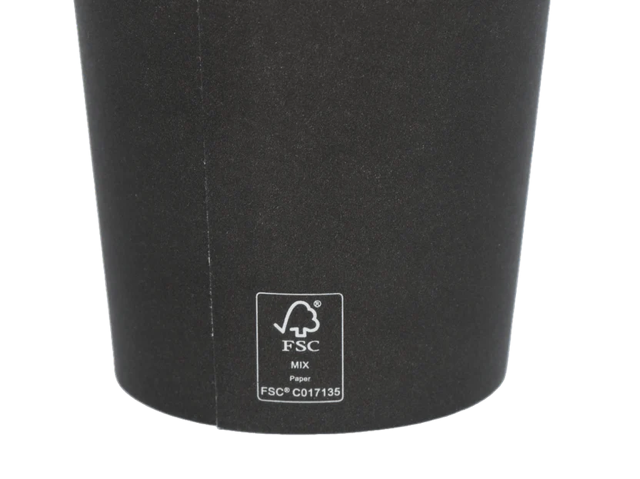 Kaffeetasse 230cc 8oz Ø80mm Karton Schwarz FSC®Mix - 1.000 Stück