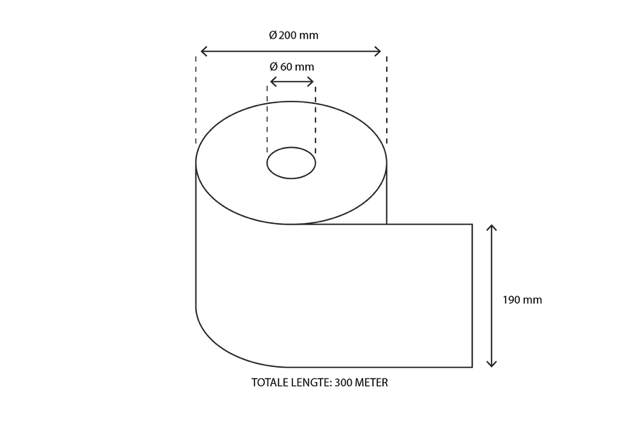 Handtuchrolle Midi 1 lage 300 meter Recycelt - 6 Stück