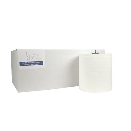 Towel Roll Matic 2 ply 150 meter Ø210 mm 100% cellulose White T7 