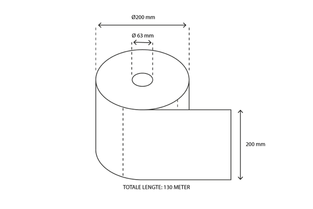 Handtuchrolle Midi 2 Lagen 150 meter Ø190mm 100% Zellulose T9 - 6 Stück