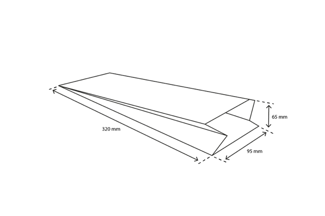 Snack-Tüten Papier 95x65x320mm kraft 50gr - 1.600 Stück