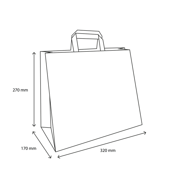 Papiertragetaschen 320x170x270mm weiß - 250 Stück