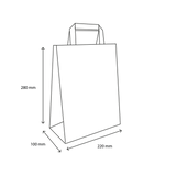 Papiertragetaschen 220x100x280mm weiß - 250 Stück