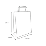 Papiertragetaschen 220x100x280mm weiß - 250 Stück