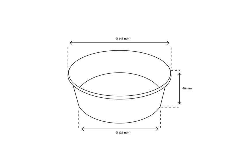 Salad Poke Schale 500ml 20oz Ø148x46mm kraft - 300 Stück
