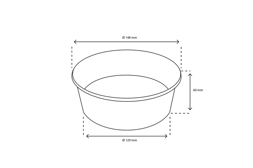 Salad Poke Schale 750ml 26oz Ø148x60mm weiß - 300 Stück