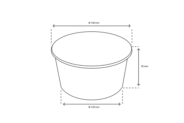 Salad Poke Schale 1000ml 32oz Ø148x78mm weiß - 300 Stück